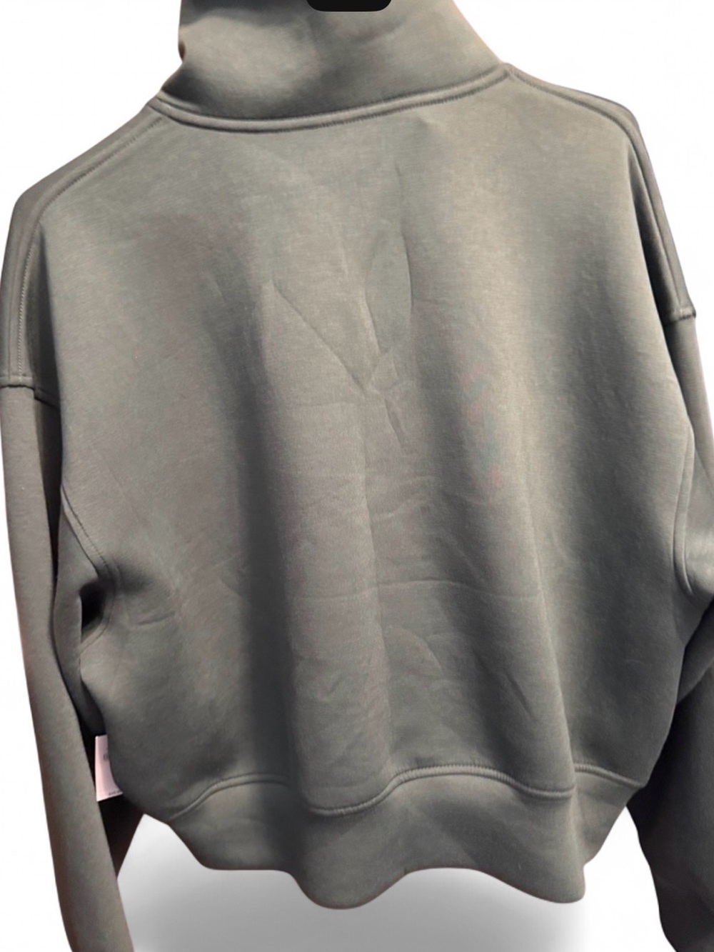 Old Navy Olive Green Women's Half-Zip Funnel Neck Sweatshirt - Picture 7 of 8